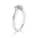 9ct White Gold 0.22ct Natural Diamond Halo Heart Cluster Ring