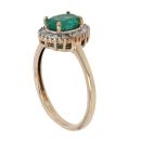 9ct Yellow Gold 0.25ct Diamond and Emerald Cluster Ring