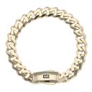 14ct Yellow Gold Monaco Classic Plain Lock Curb Bracelet 8.5"