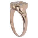 14ct Yellow and Rose Gold 0.75ct Old and Pear Cut Cluster Ring