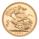 1980 Elizabeth II Decimal Portrait Llantrisant UK Full Sovereign Coin Proof Boxed