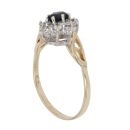 9ct Yellow Gold Sapphire and Cubic Zirconia Cluster Ring