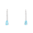 Silver Blue Gem Drop Earrings