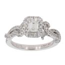 Vera Wang 18ct White Gold  Vera Wang 0.70ct Diamond and Sapphire Cluster Ring