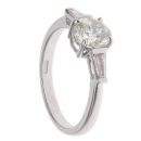 18ct White Gold 1.50ct Brilliant And Baguette Cut Diamond Solitaire Ring