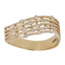 18ct Yellow Gold 0.30ct Brilliant Cut Diamond Five Row Ring