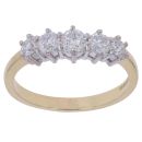 18ct Yellow Gold 1.00ct Brilliant Cut Diamond Five Stone Ring
