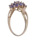 9ct Yellow Gold Tanzanite Cluster Ring