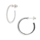 Silver Cubic Zirconia Hoop Earrings by Icesia