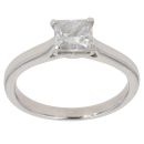 Platinum 0.85ct Princess Cut Diamond Solitaire Ring