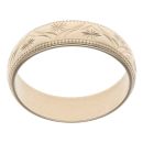 9ct Yellow Gold Patterned Wedding Band 5mm