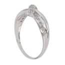9ct White Gold 0.10ct Brilliant Cut Diamond Crossover Ring