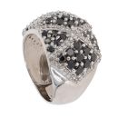 9ct White Gold 1.50ct Brilliant Cut Black And White Diamond Cluster Ring