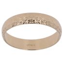 18ct Yellow Gold Patterned Wedding Band 3.97mm