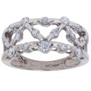 9ct White Gold Cubic Zirconia Zig Zag Ring