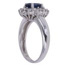 18ct White Gold 0.80ct Brilliant Cut Diamond and Sapphire Cluster Ring