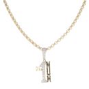 9ct Yellow Gold Cubic Zirconia No 1 Mum Pendant and Belcher Chain 20"