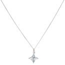 9ct White Gold 0.05ct Diamond and Aquamarine Pendant and Chain 18"