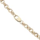 9ct Yellow Gold Patterned and Plain Belcher Chain 18"