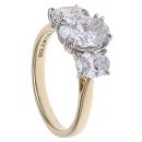 9ct Yellow Gold 2.50ct Oval Cut Lab Grown Diamond Trilogy Ring