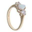 9ct Yellow Gold Created Opal and Cubic Zirconia Fancy Ring