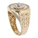 14ct Yellow And White Gold Cubic Zirconia Lion Ring