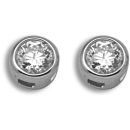 18ct White Gold 0.20ct Diamond Rubover Earrings