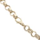 9ct Yellow Gold Patterned and Plain Belcher Chain 24"