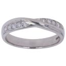 Platinum 0.15ct Brilliant Cut Diamond Crossover Ring