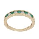 9ct Yellow Gold 0.20ct Diamond and Emerald Fancy Ring