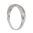 9ct White Gold 0.05ct Brilliant Cut Diamond Crossover Ring