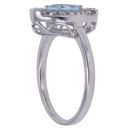 14ct White Gold 0.25ct Pear and Brilliant Cut Diamond Aquamarine Fancy Ring