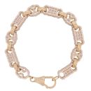 9ct Yellow Gold Cubic Zirconia Stars and Bars Bracelet 7.5"