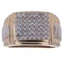 9ct Yellow and White Gold 1.00ct Brilliant Cut Diamond Signet Ring