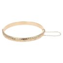 9ct Yellow Gold Diamond Cut Hinged Bangle