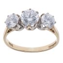 14ct Yellow Gold Cubic Zirconia Three Stone Ring