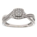 9ct White Gold 0.25ct Brilliant Cut Diamond Cluster Ring