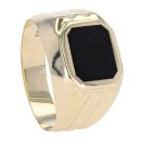 14ct Yellow Gold Child's Black Gemstone Signet Ring