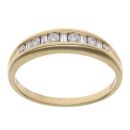 18ct Yellow Gold 0.33ct Brilliant and Baguette Cut Half Eternity Ring