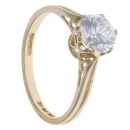 14ct Yellow Gold Cubic Zirconia Single Stone Ring