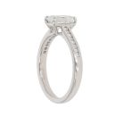 Platinum 1.10ct Emerald And Brilliant Cut Diamond Solitaire Ring