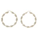 14ct Yellow Gold Greek Key Twist Hoop Earrings