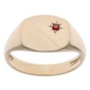 9ct Yellow Gold Garnet Signet Ring