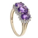 9ct Yellow Gold 0.25ct Diamond And Amethyst Ring