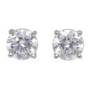 9ct White Gold 1.70ct Lab Grown Diamond Solitaire Stud Earrings