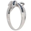 14ct White Gold Cubic Zirconia and Sapphire Fancy Ring