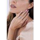 9ct White Gold 1.00ct Diamond Halo Solitaire Ring with Lab Grown Diamond Shoulders