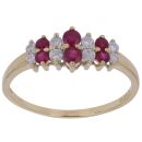 18ct Yellow Gold 0.25ct Brilliant Cut Diamond and Ruby Ring