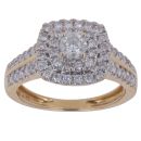 18ct Yellow Gold 0.75ct Brilliant Cut Diamond Cluster Ring
