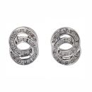 9ct White Gold 0.50ct Brilliant and Baguette Cut Diamond Stud Earrings